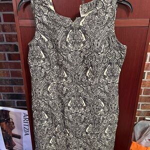 Talbot Black and White Paisley Midi Dress